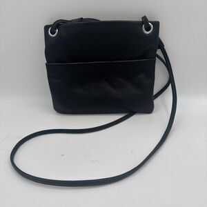 Margot Kari Square Mini Crossbody Bag Black Pebbled Leather Shoulder Bag Purse